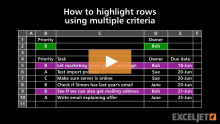 Video thumbnail for How to highlight rows using multiple criteria