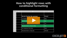 Video thumbnail for How to highlight rows with conditional formatting