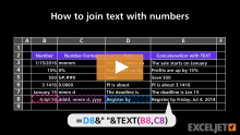 Video thumbnail for How to join text with numbers