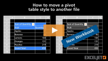 Video thumbnail for How to move a pivot table style to another file