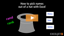 Video thumbnail for How to pick names out of a hat with Excel