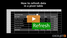 Video thumbnail for How to refresh data in a pivot table