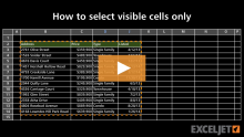 excel 2016 select visible cells only qat