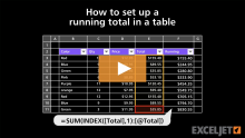 Video thumbnail for How to set up a running total in a table