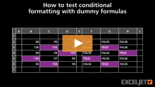 Video thumbnail for How to test conditional formatting with dummy formula