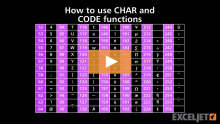 Video thumbnail for How to use CHAR and CODE functions