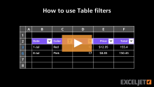 Video thumbnail for How to use Table filters