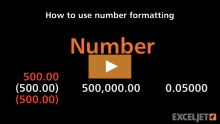 Video thumbnail for How to use number formatting in Excel