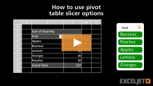 Video thumbnail for How to use Pivot table slicer options