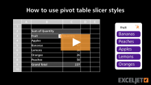 Video thumbnail for How to use pivot table slicer styles