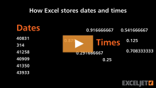 Video thumbnail for How Excel stores dates and times