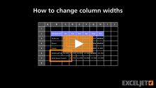 Video thumbnail for How to change column widths in Excel