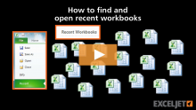Video thumbnail for How to find and open recent workbooks