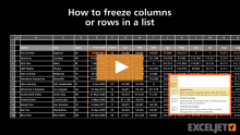 Video thumbnail for How to freeze columns or rows in a list