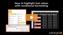 Video thumbnail for How to highlight text values with conditional formatting