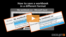 Video thumbnail for How to save a workbook in a different format