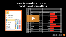 Video thumbnail for How to use data bars with conditional formatting