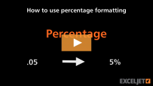 Video thumbnail for How to use percentage formatting in Excel
