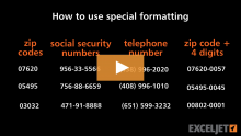 Video thumbnail for How to use special formatting in Excel