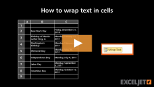 Video thumbnail for How to wrap text in cells in Excel