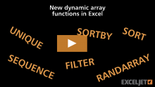 Video thumbnail for New dynamic array functions in Excel