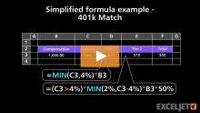 Video thumbnail for Simplified formula example 401k Match