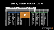 Video thumbnail for Sort by custom list with SORTBY
