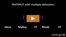 Video thumbnail for TEXTSPLIT with multiple delimiters