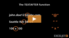 Video thumbnail for Excel TEXTAFTER function