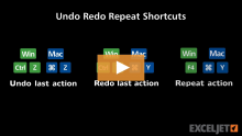 Video thumbnail for Shortcuts to undo, redo and repeat
