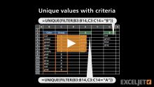 Video thumbnail for Unique values with criteria