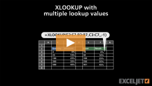 Video thumbnail for XLOOKUP with multiple lookup values