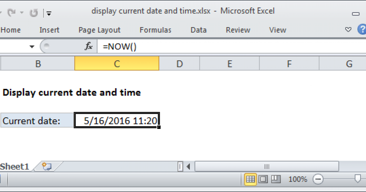 Display the date and Excel formula | Exceljet