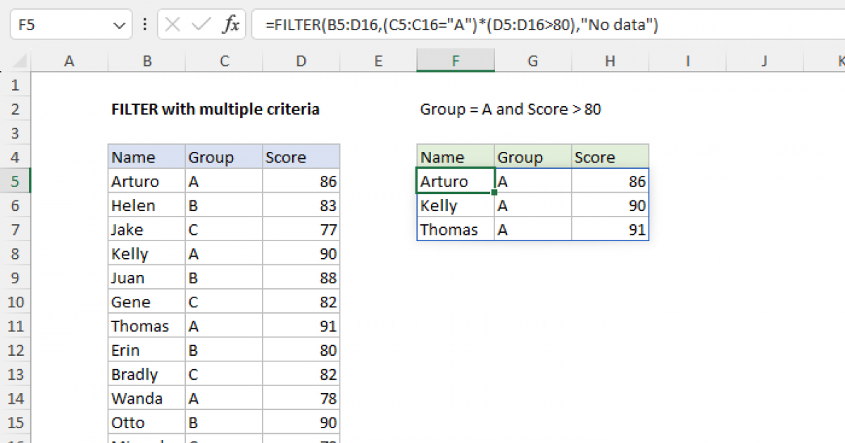 Filter With Multiple Criteria Excel Formula Exceljet