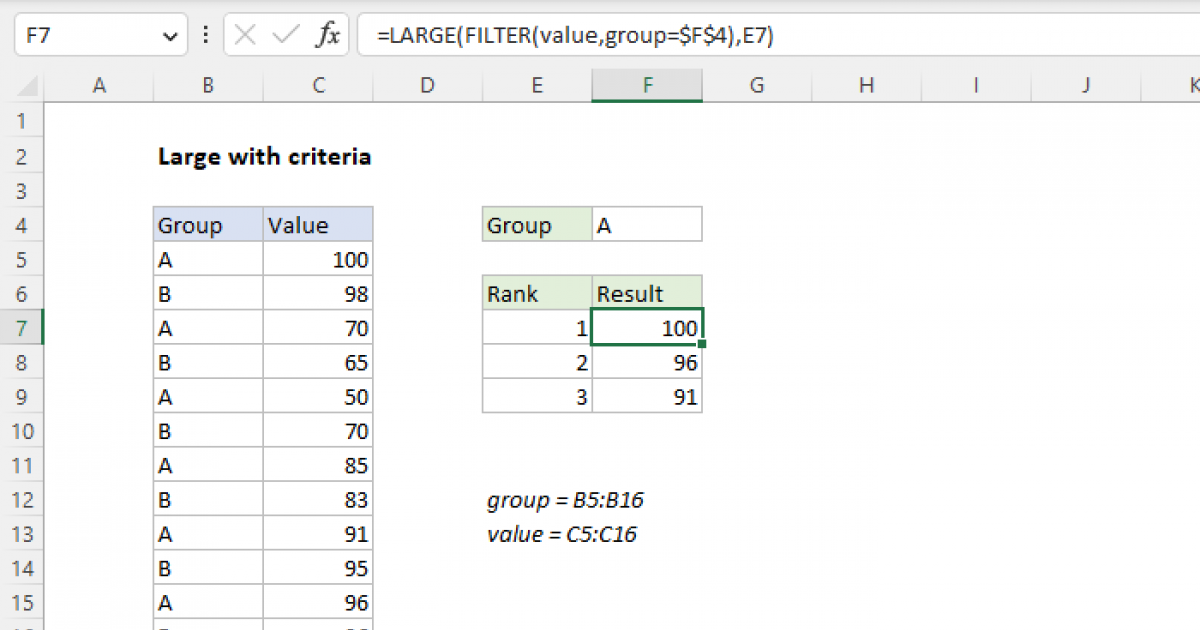 Large With Criteria Excel Formula Exceljet 1588