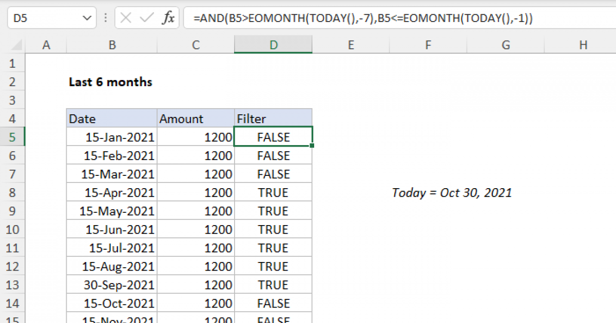 Last n months - Excel formula | Exceljet