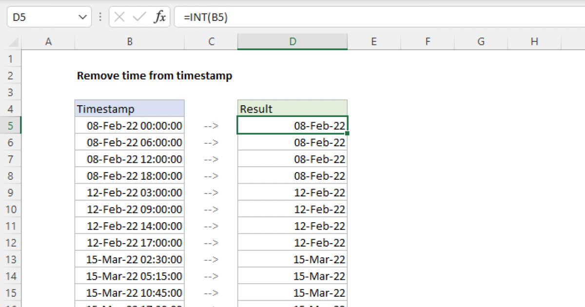 How to Remove Time from Date in Excel  