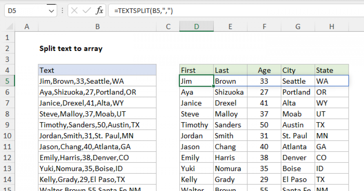 Text Split To Array Excel Formula Exceljet 6429