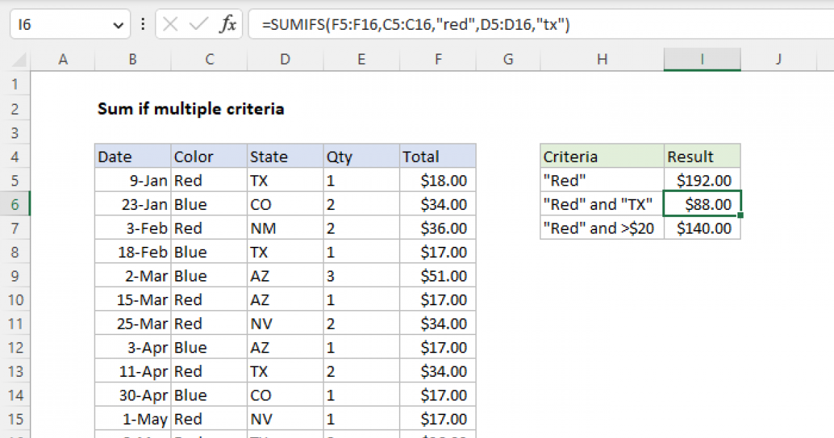 How To Sum Cells With Multiple Criteria In Excel Printable Templates