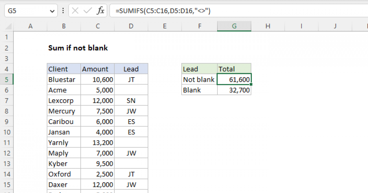 sum-if-not-blank-excel-formula-exceljet