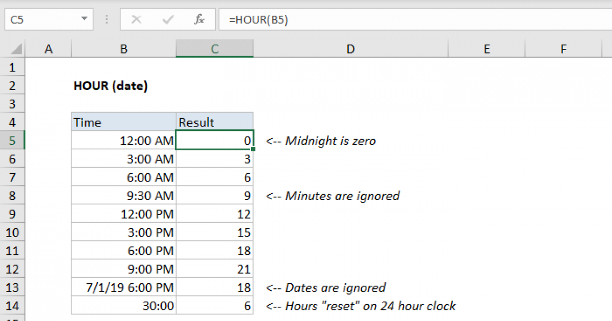 Excel Time Function 24 Hour Clock