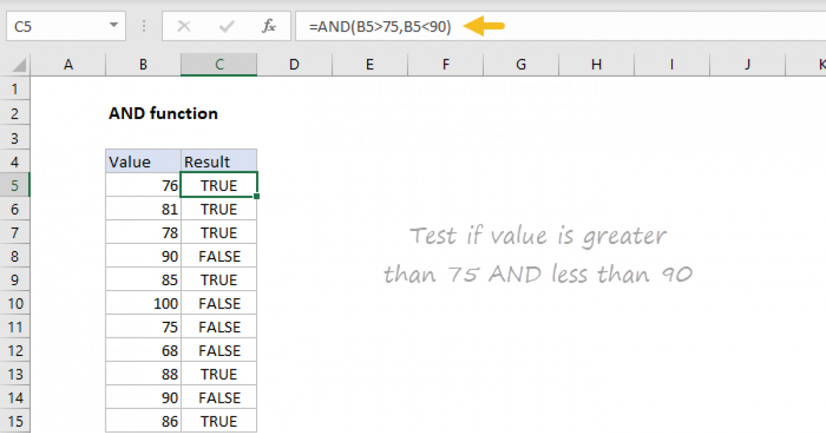 Excel AND Function Exceljet