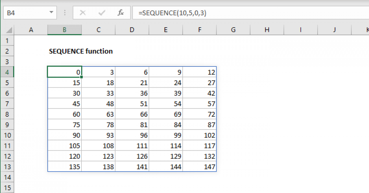 Excel SEQUENCE function