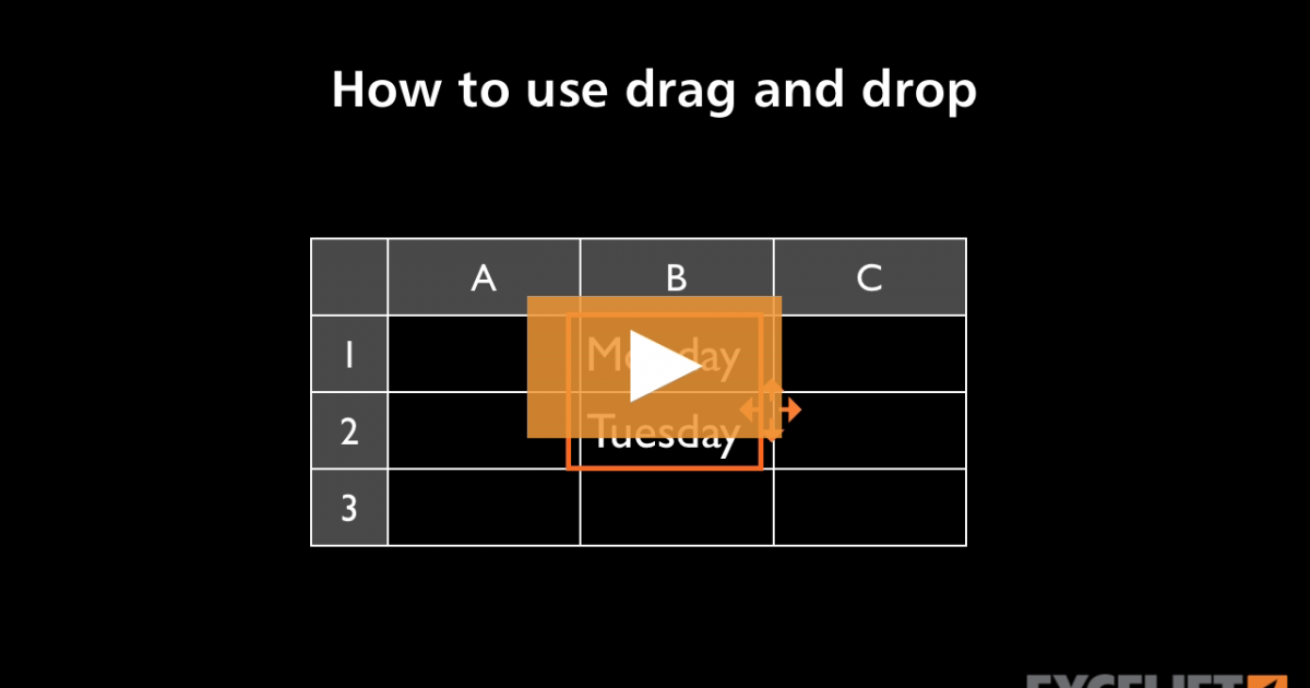 How to use drag and drop in Excel (video) | Exceljet