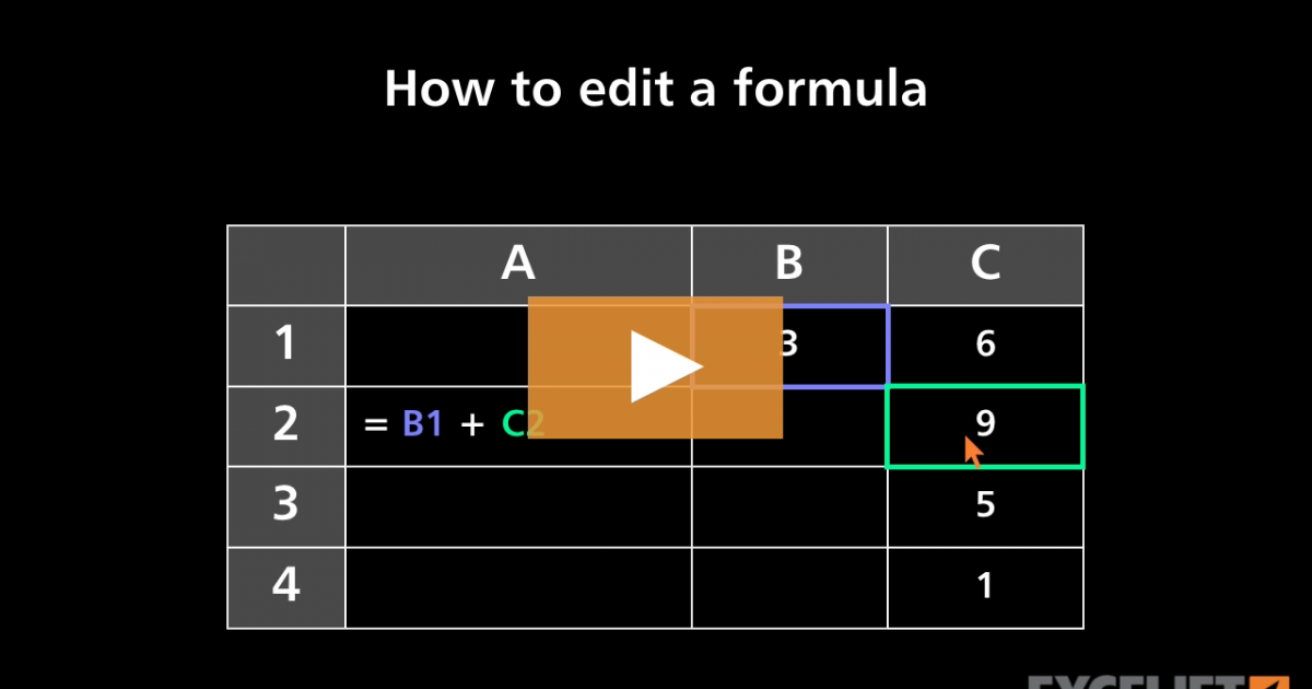 How to edit a formula (video) | Exceljet