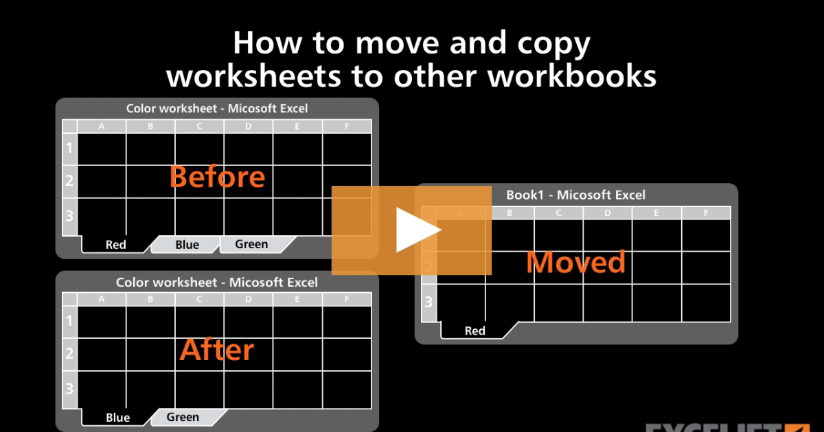 How to move and copy worksheets to other workbooks (video) Exceljet