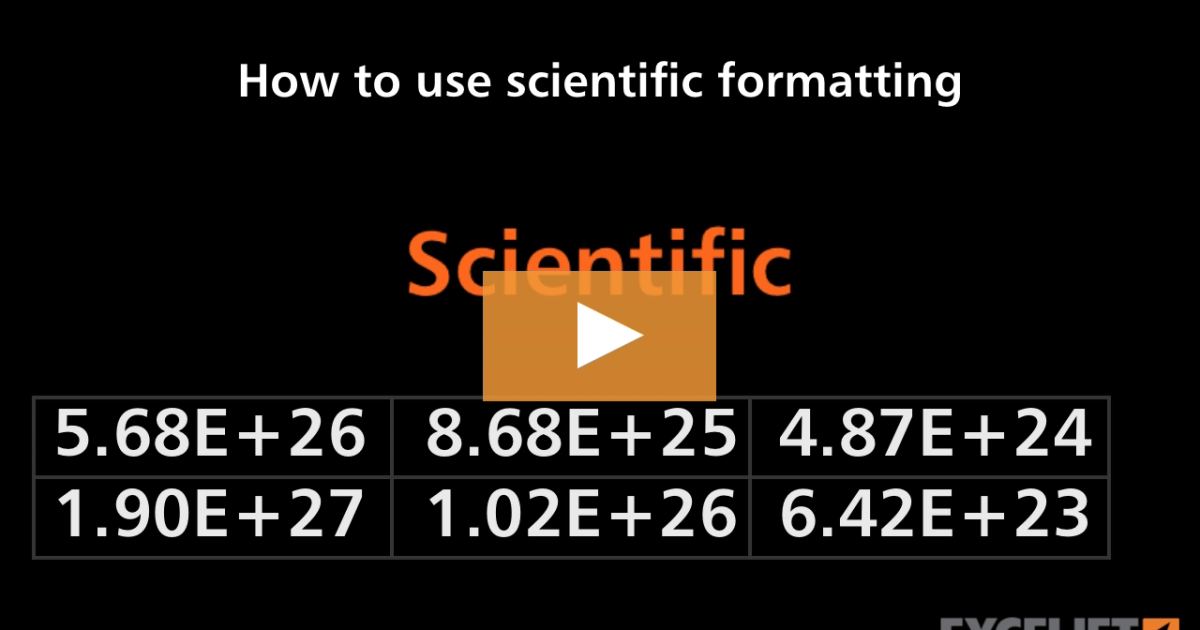 How to use scientific formatting in Excel (video) | Exceljet