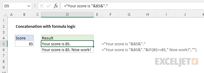 Concatenation with formula logic