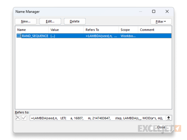 Custom function RAND_SEQUENCE in name manager