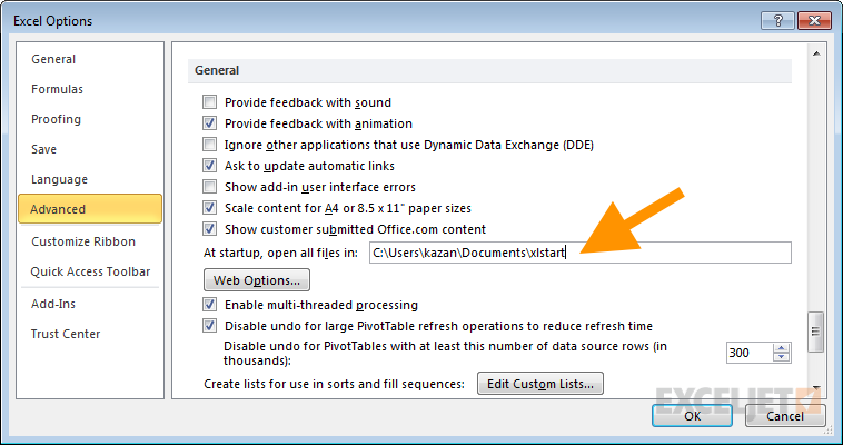 You can set your own custom startup path in Advanced Options